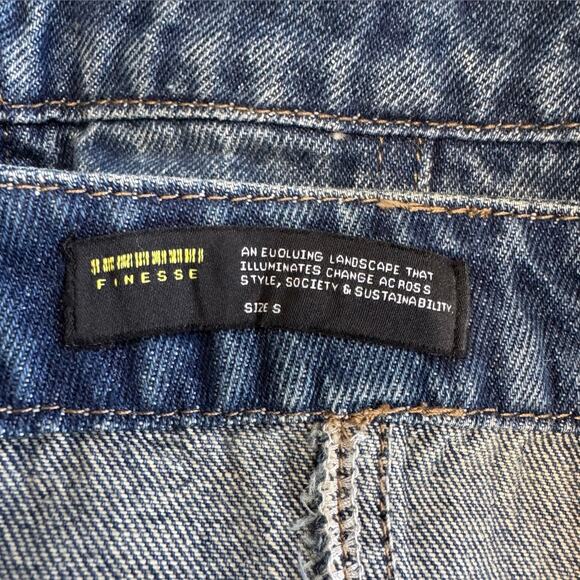 Finesse Dark Wash Denim Strapless Top Size Small - Picture 4 of 4